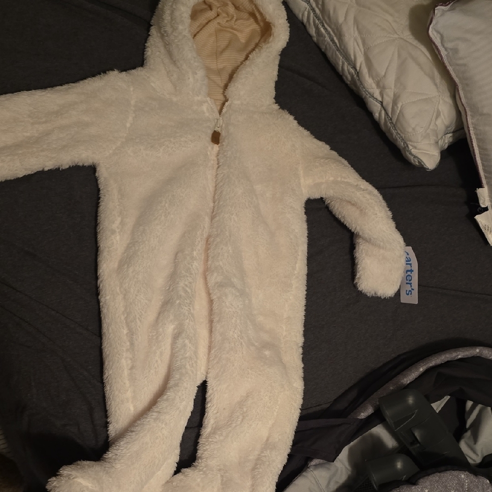 Carter's Soft Cream Hooded Footie